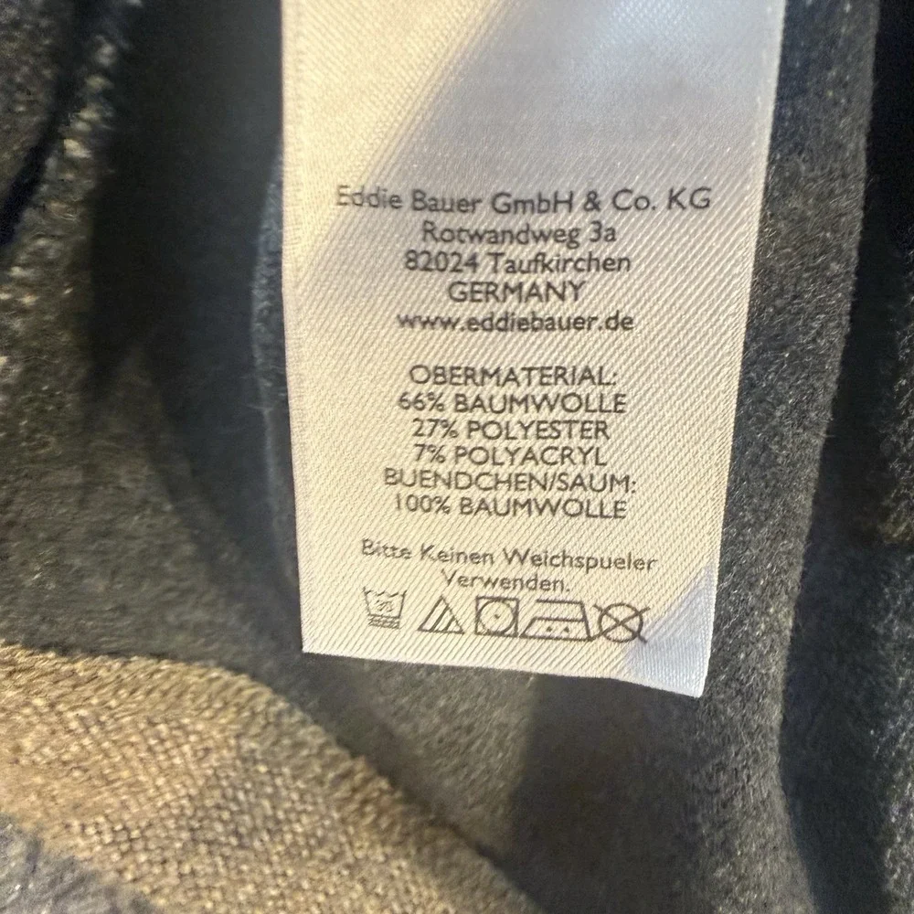 Eddie Bauer Men's L Tall Brown Textured 3 Button Pullover Sweatshirt Pocket